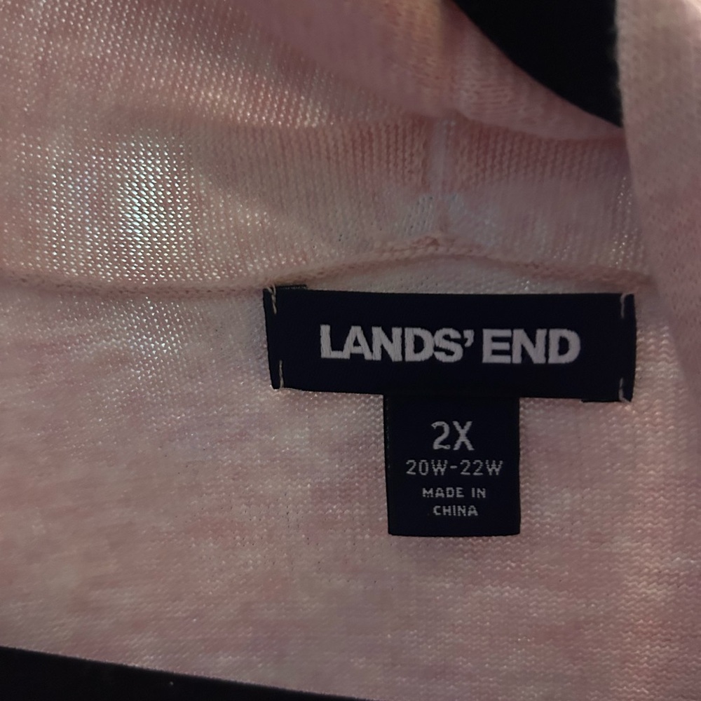 Lands' End Pink Top 2X light pink sweater cardigan